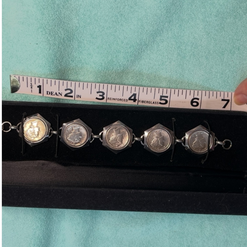 Vintage Liberty Head Mercury Dime Silver CoinLink Vintage Coin Bracelet - Picture 4 of 13